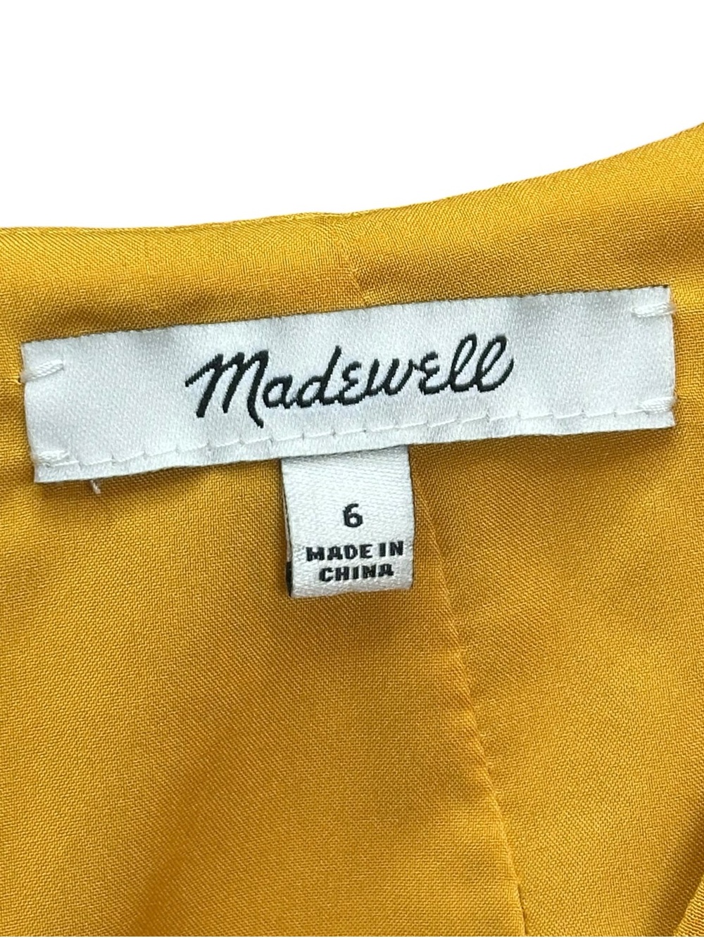 Madewell Mustard Yellow Floral Silk Wrap Midi Dress Size 6 - Picture 7 of 14